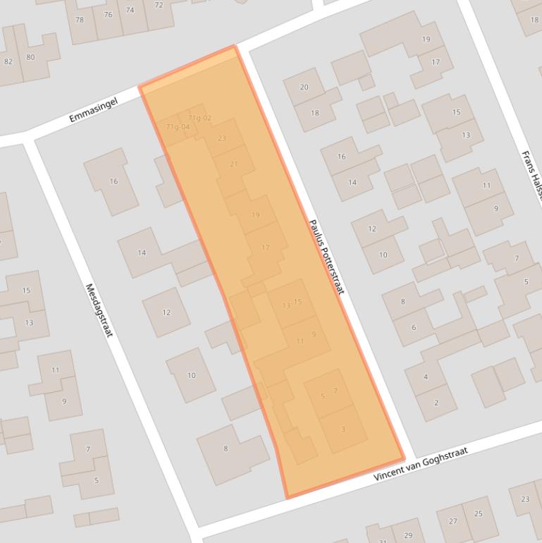 Kaart van postcodegebied 7141XK.