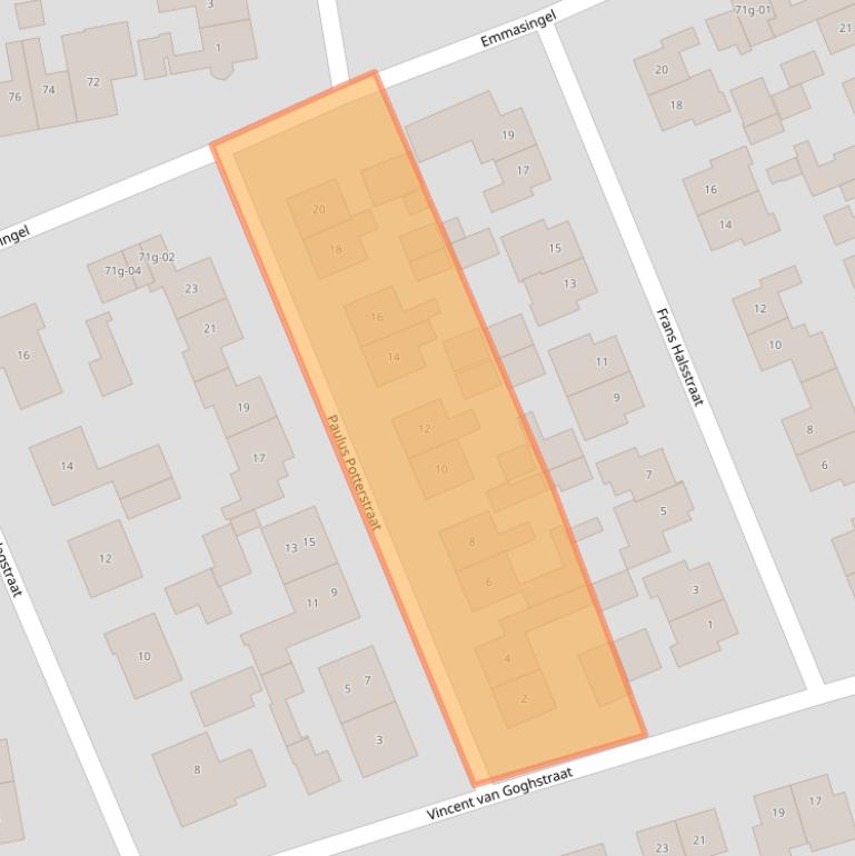 Kaart van postcodegebied 7141XL.