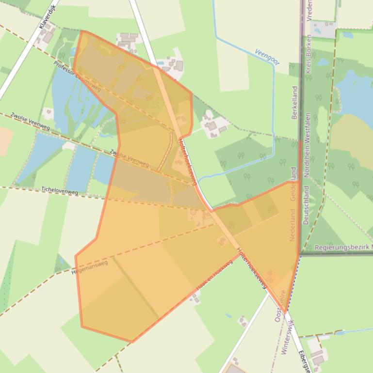 Kaart van postcodegebied 7142HZ.