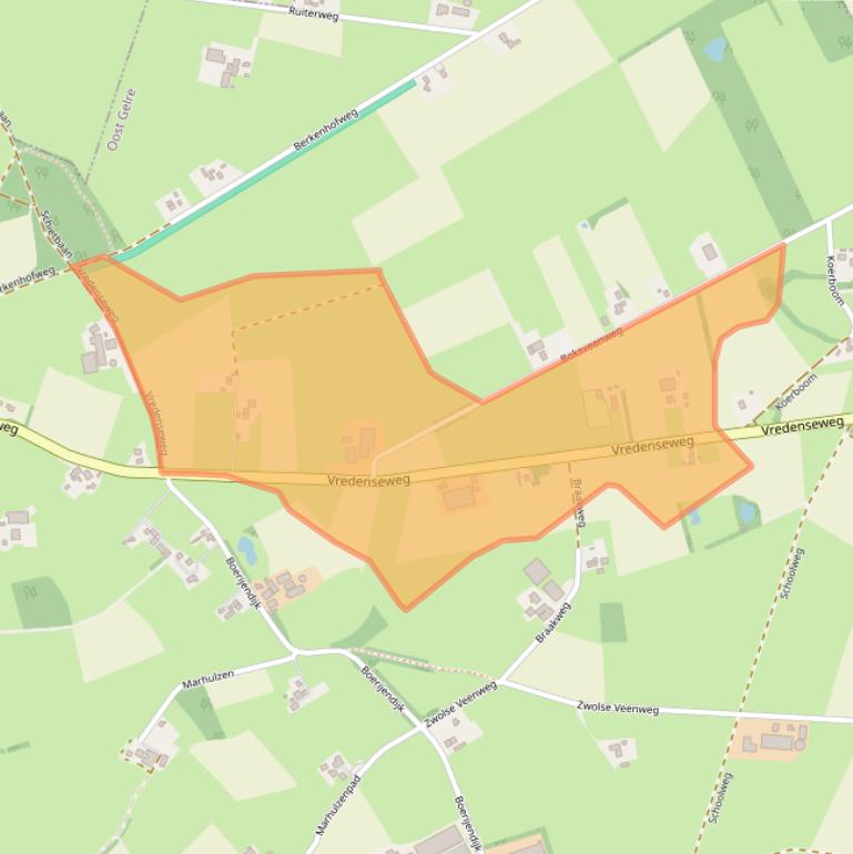 Kaart van postcodegebied 7142JA.