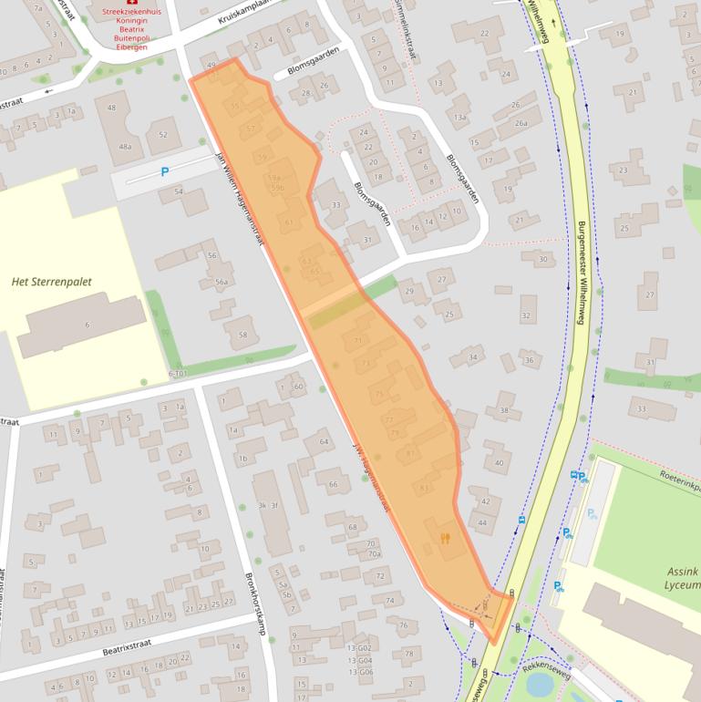 Kaart van postcodegebied 7151AE.