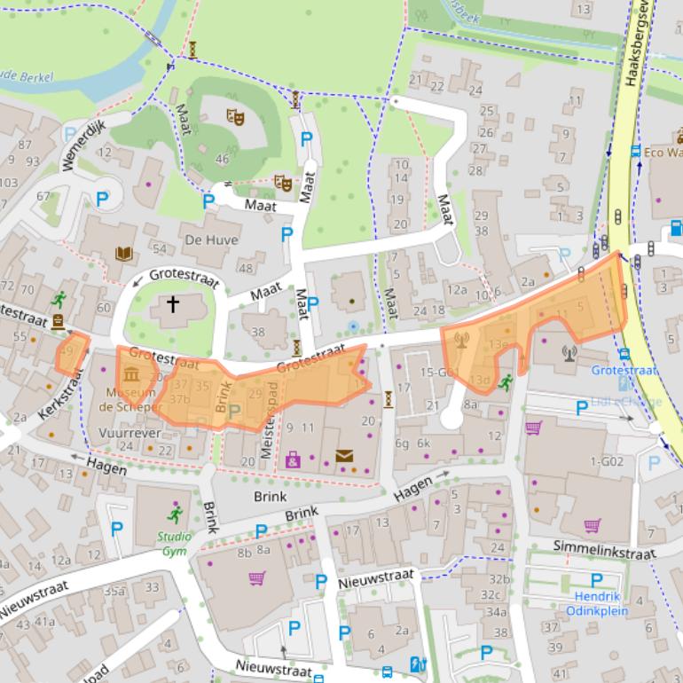 Kaart van postcodegebied 7151BA.