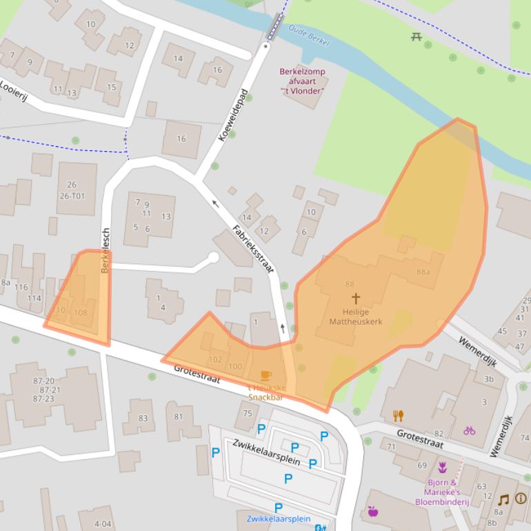 Kaart van postcodegebied 7151BE.