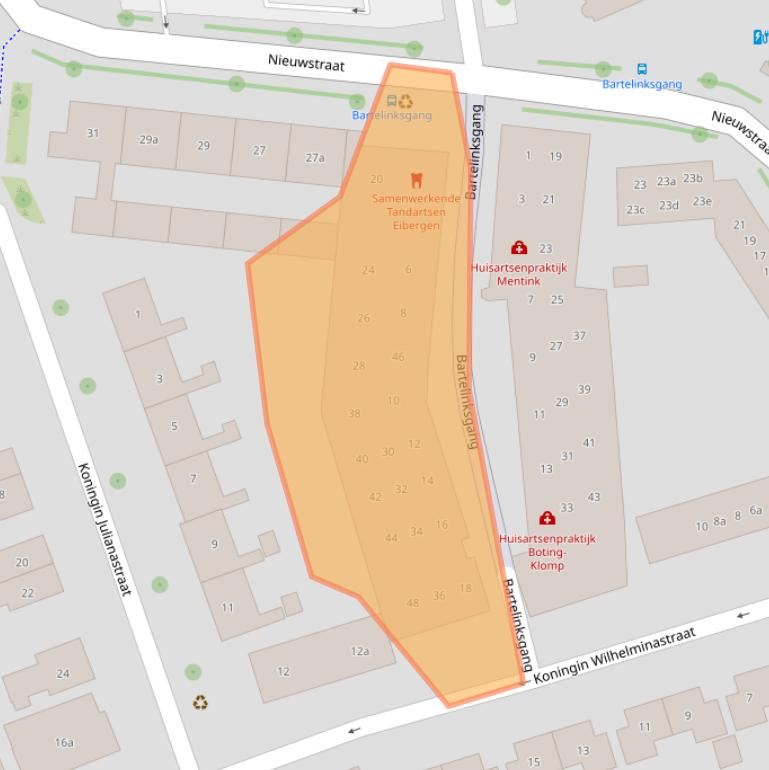 Kaart van postcodegebied 7151CW.