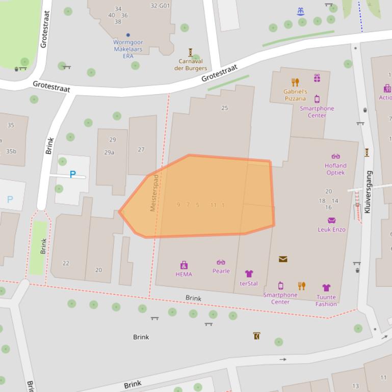 Kaart van postcodegebied 7151CX.