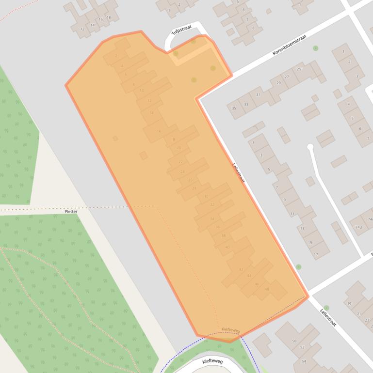 Kaart van postcodegebied 7151GJ.