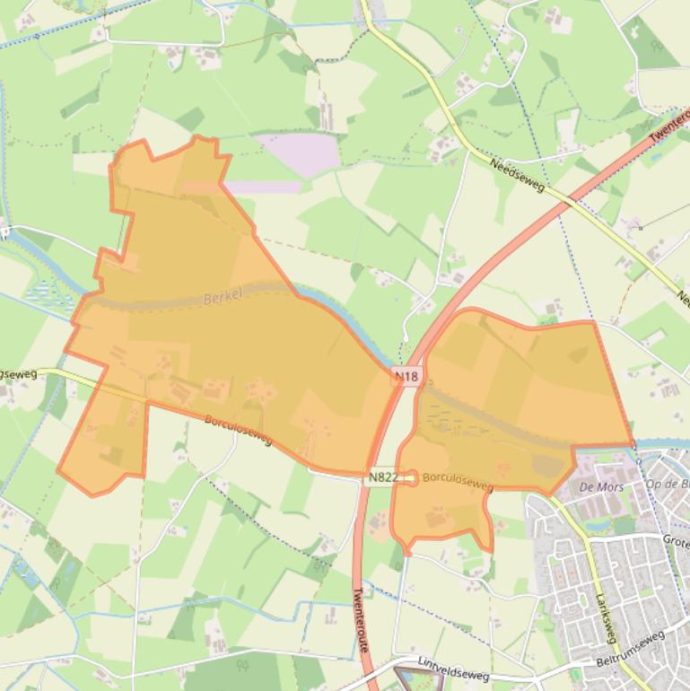 Kaart van postcodegebied 7151MS.