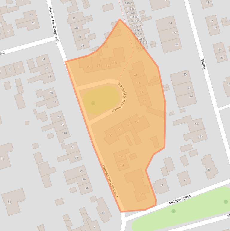 Kaart van postcodegebied 7151ZJ.