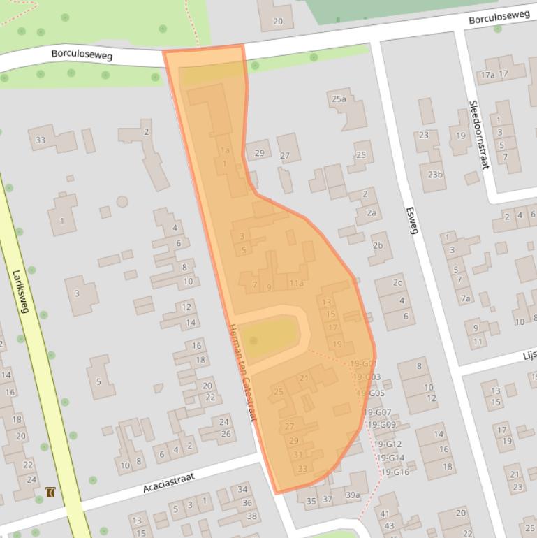 Kaart van postcodegebied 7151ZK.