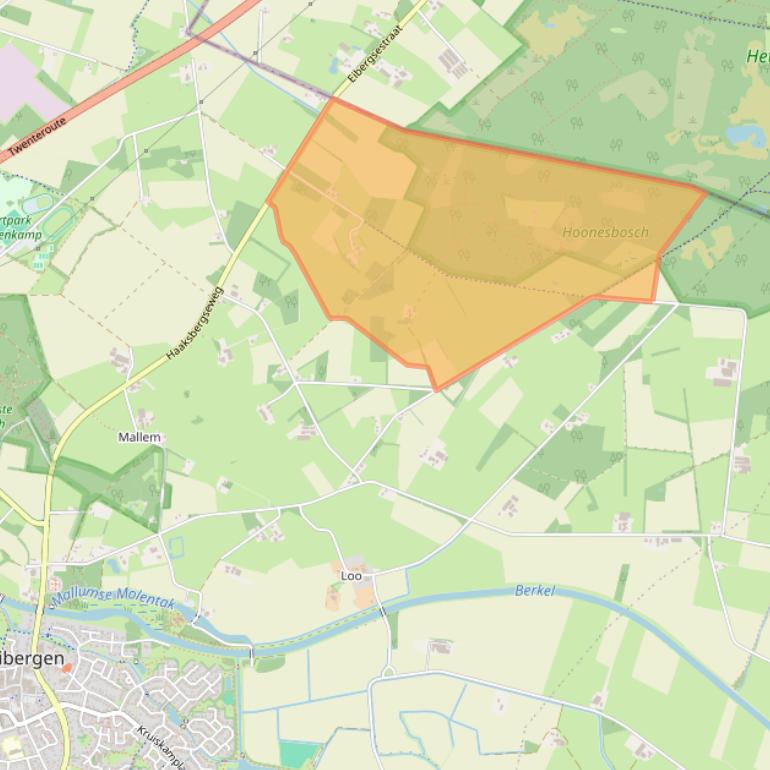 Kaart van postcodegebied 7152AB.