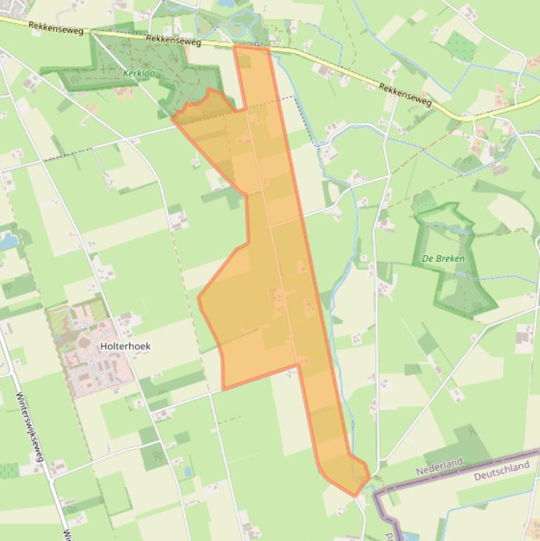 Kaart van postcodegebied 7152BM.