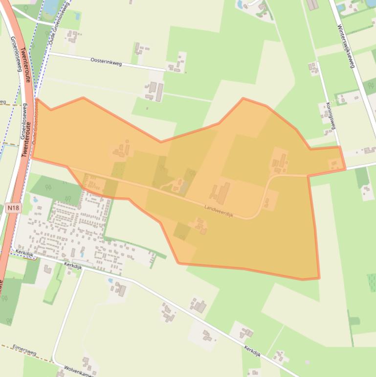 Kaart van postcodegebied 7152CE.