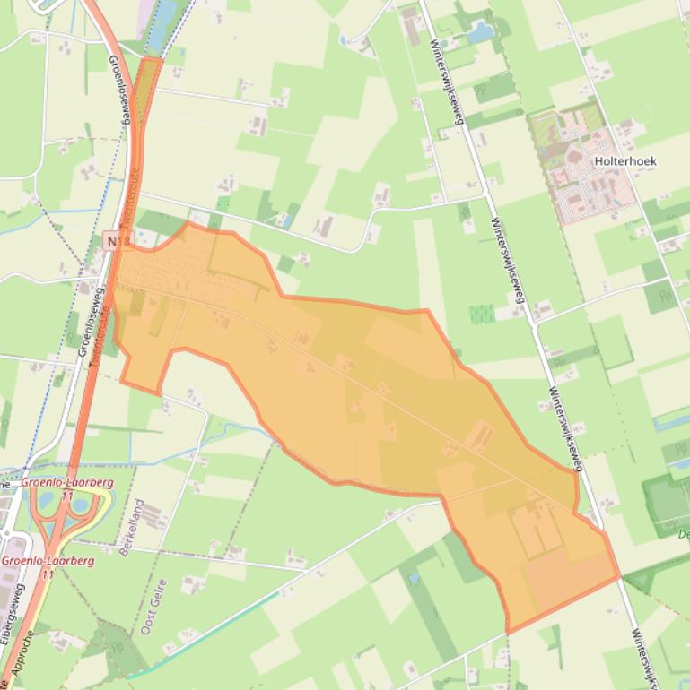 Kaart van postcodegebied 7152DB.