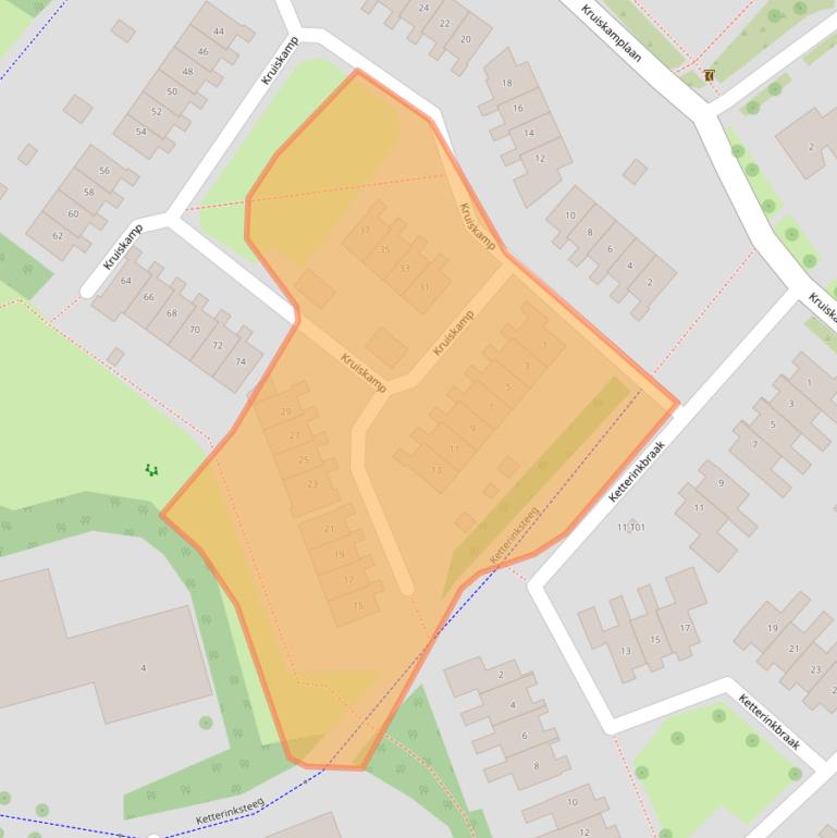 Kaart van postcodegebied 7152JE.
