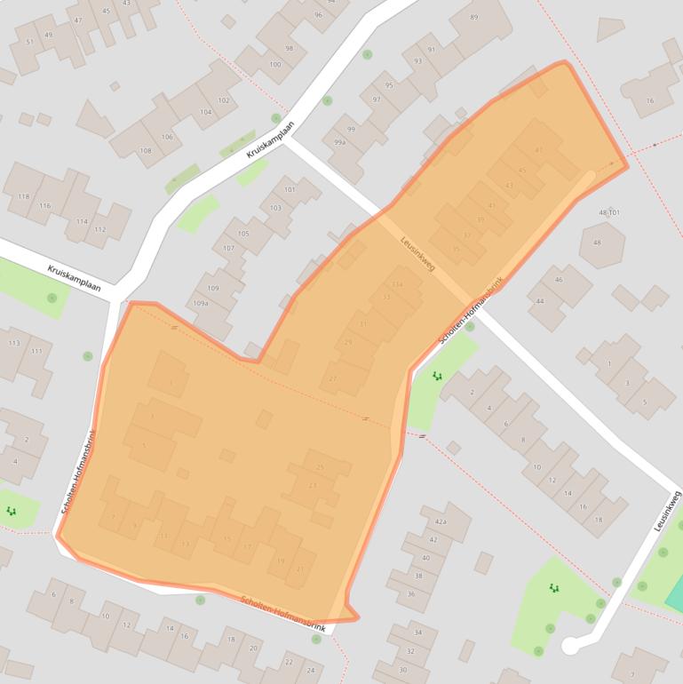 Kaart van postcodegebied 7152JJ.