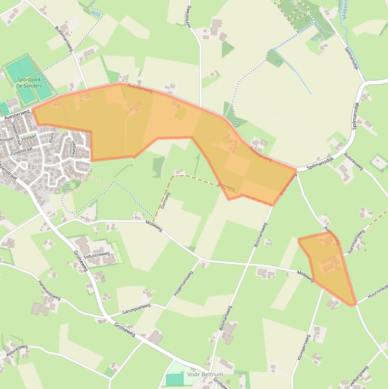 Kaart van postcodegebied 7156LE.