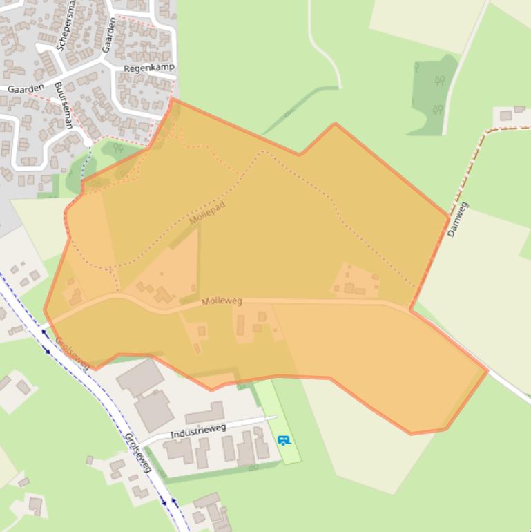 Kaart van postcodegebied 7156LJ.