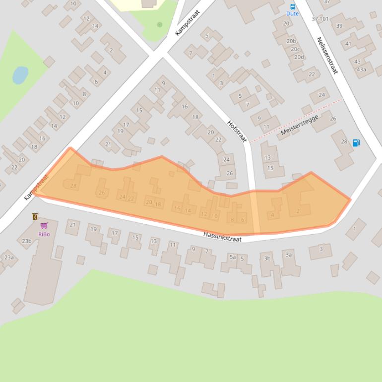 Kaart van postcodegebied 7156LZ.