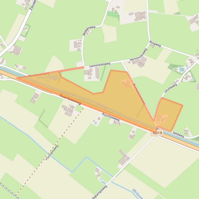 Kaart van postcodegebied 7156RZ.