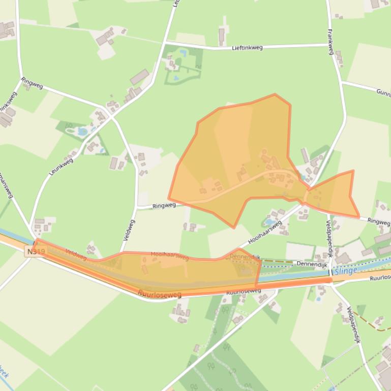 Kaart van postcodegebied 7156SE.