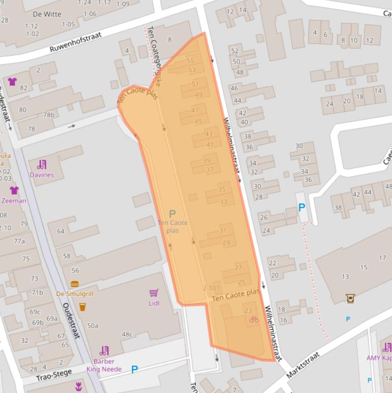 Kaart van postcodegebied 7161DB.