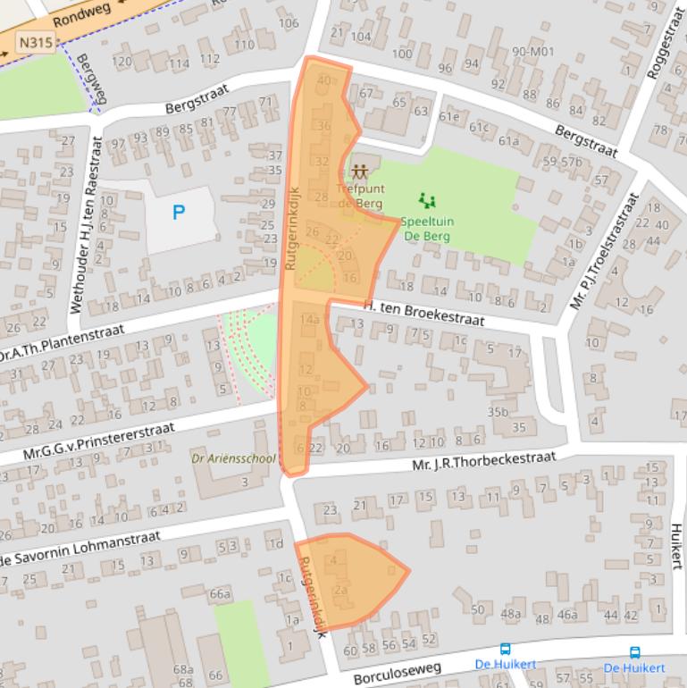 Kaart van postcodegebied 7161EX.