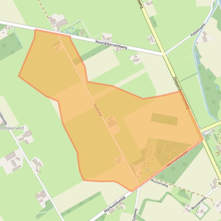 Kaart van postcodegebied 7161LV.