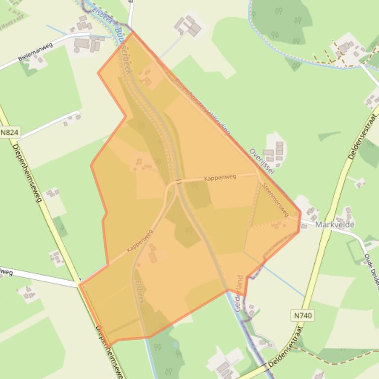 Kaart van postcodegebied 7161LZ.