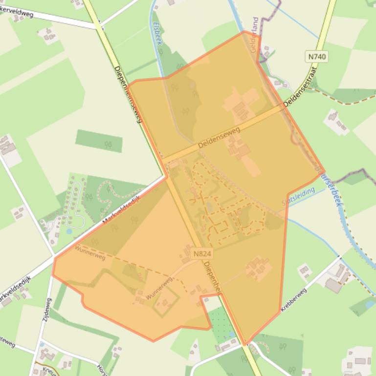 Kaart van postcodegebied 7161MA.