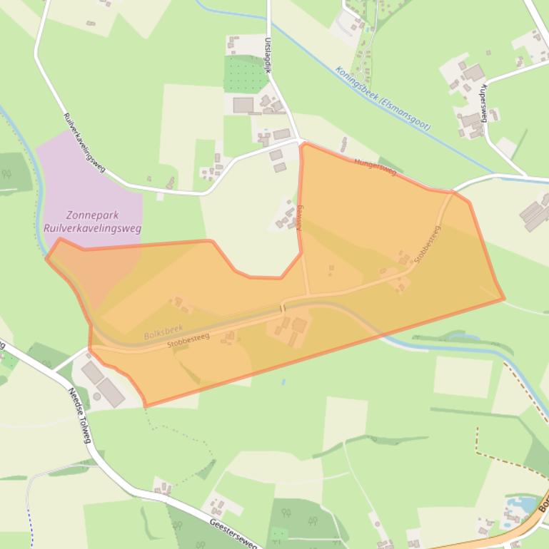 Kaart van postcodegebied 7161NE.