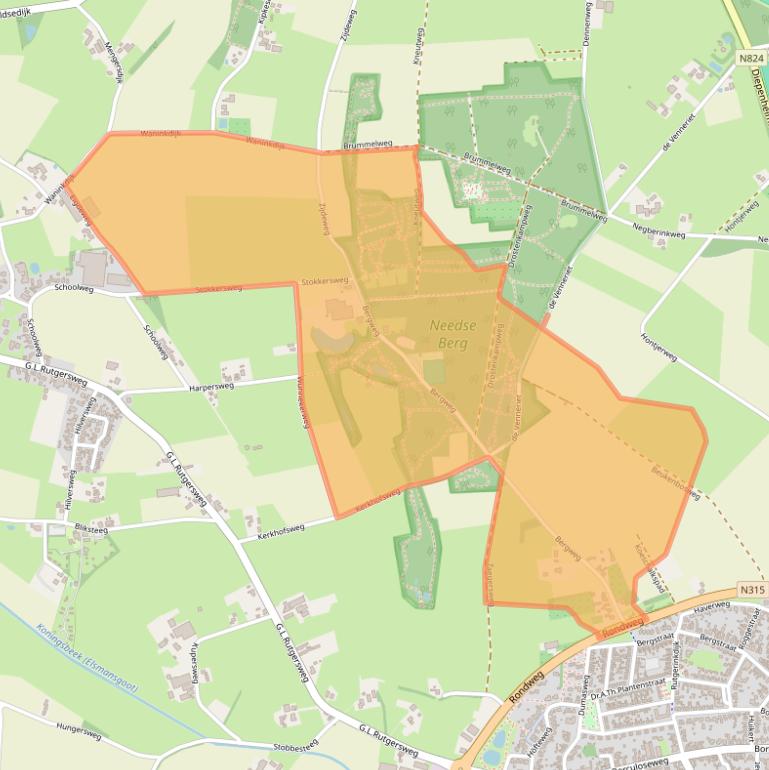 Kaart van postcodegebied 7161PN.