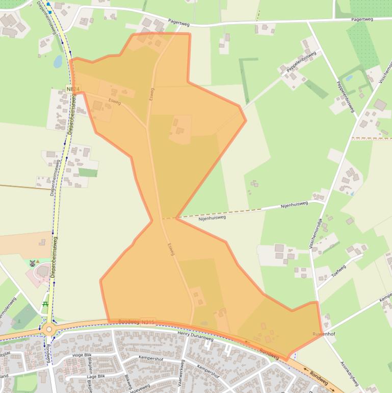 Kaart van postcodegebied 7161RA.