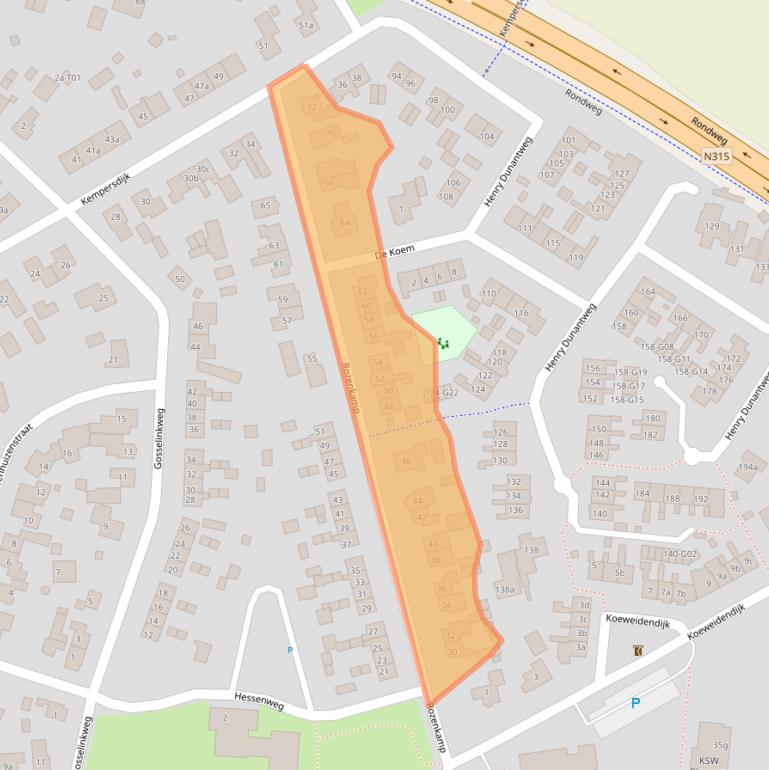 Kaart van postcodegebied 7161WJ.