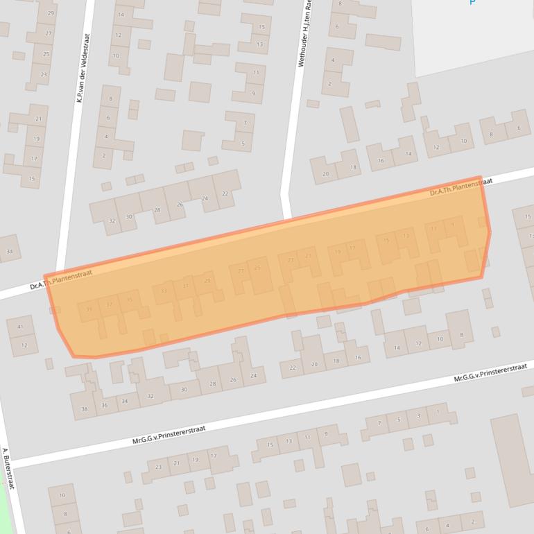 Kaart van postcodegebied 7161ZJ.