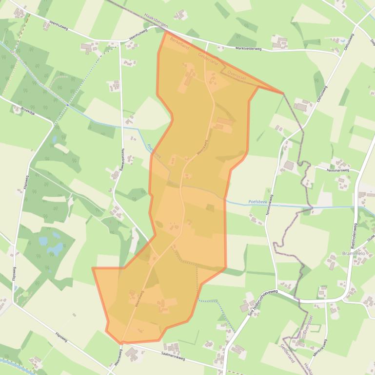 Kaart van postcodegebied 7165BA.