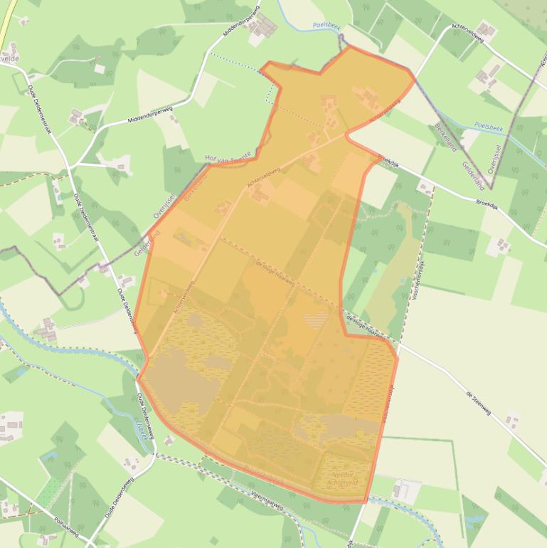 Kaart van postcodegebied 7165BD.