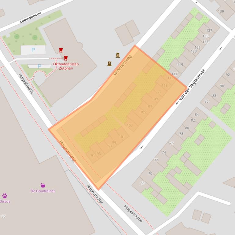 Kaart van postcodegebied 7201BE.