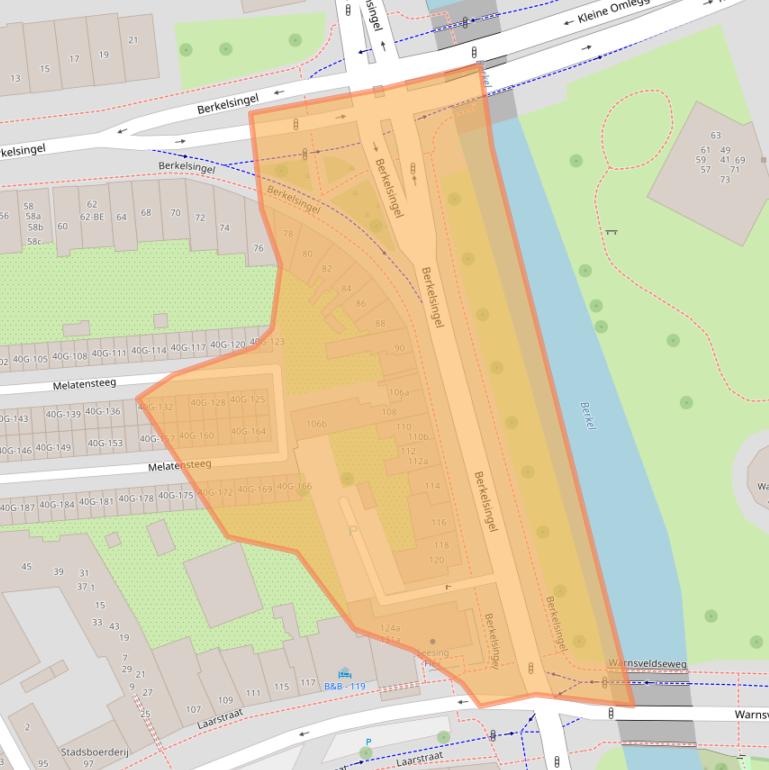 Kaart van postcodegebied 7201BN.
