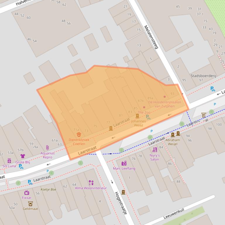 Kaart van postcodegebied 7201CC.