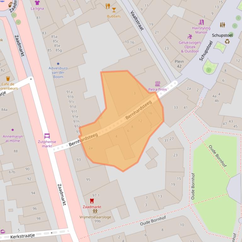 Kaart van postcodegebied 7201DB.