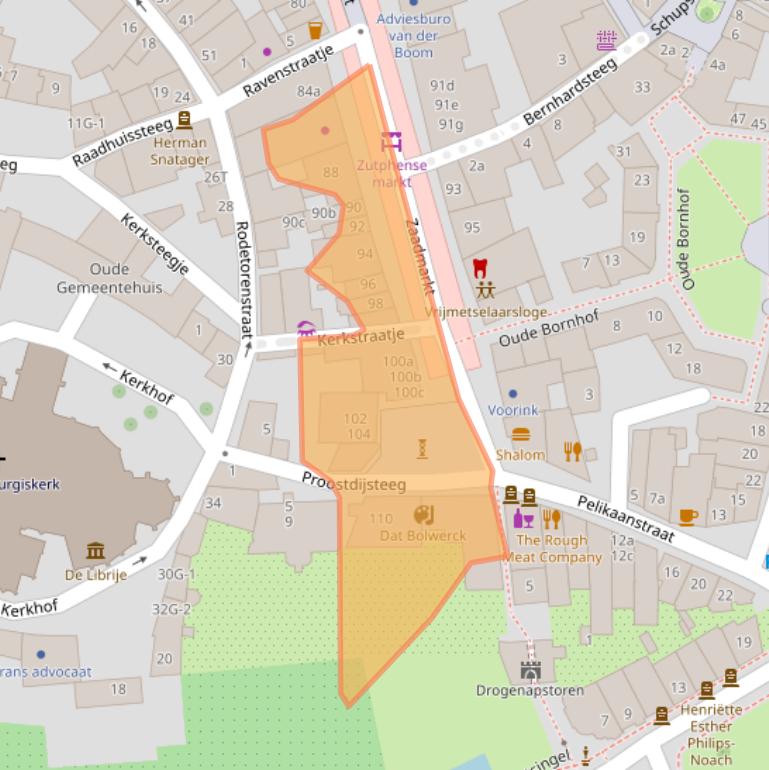 Kaart van postcodegebied 7201DE.