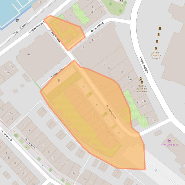 Kaart van postcodegebied 7201EW.