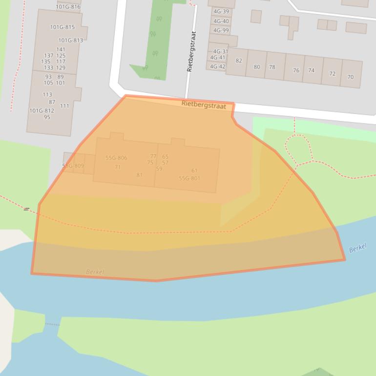 Kaart van postcodegebied 7201GC.