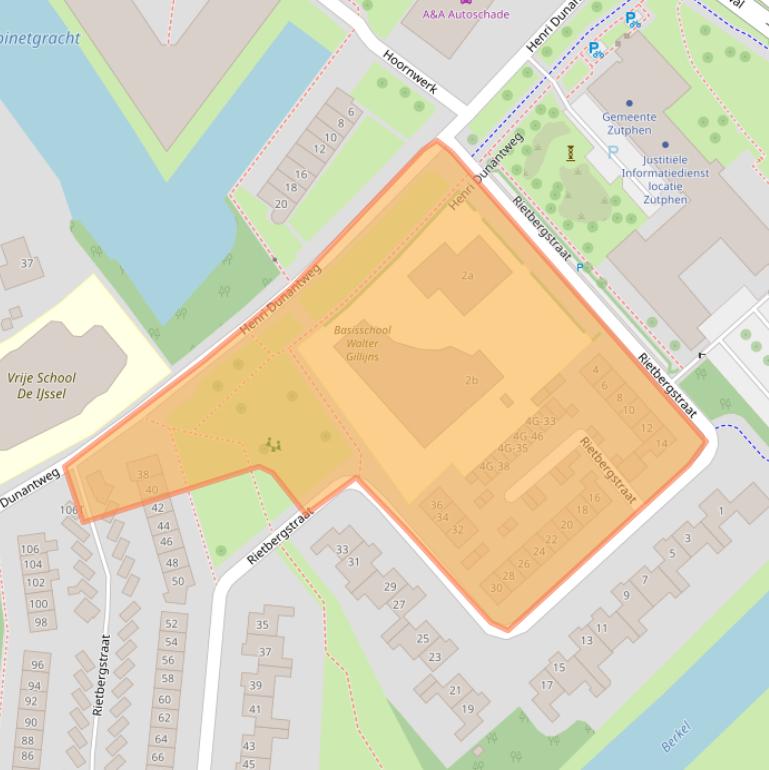 Kaart van postcodegebied 7201GJ.