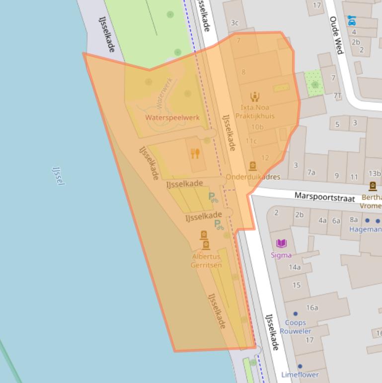 Kaart van postcodegebied 7201HB.