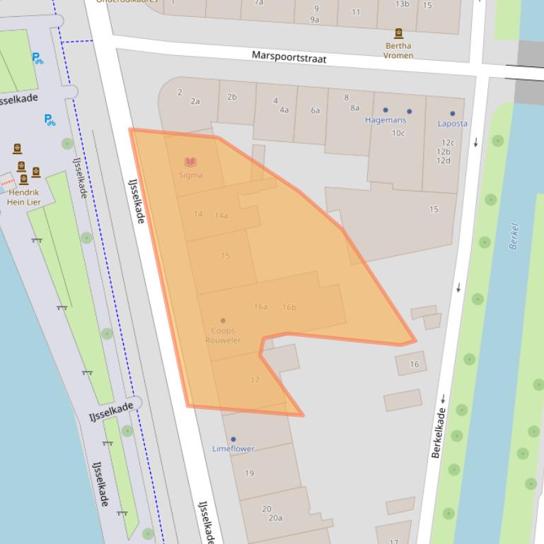 Kaart van postcodegebied 7201HC.