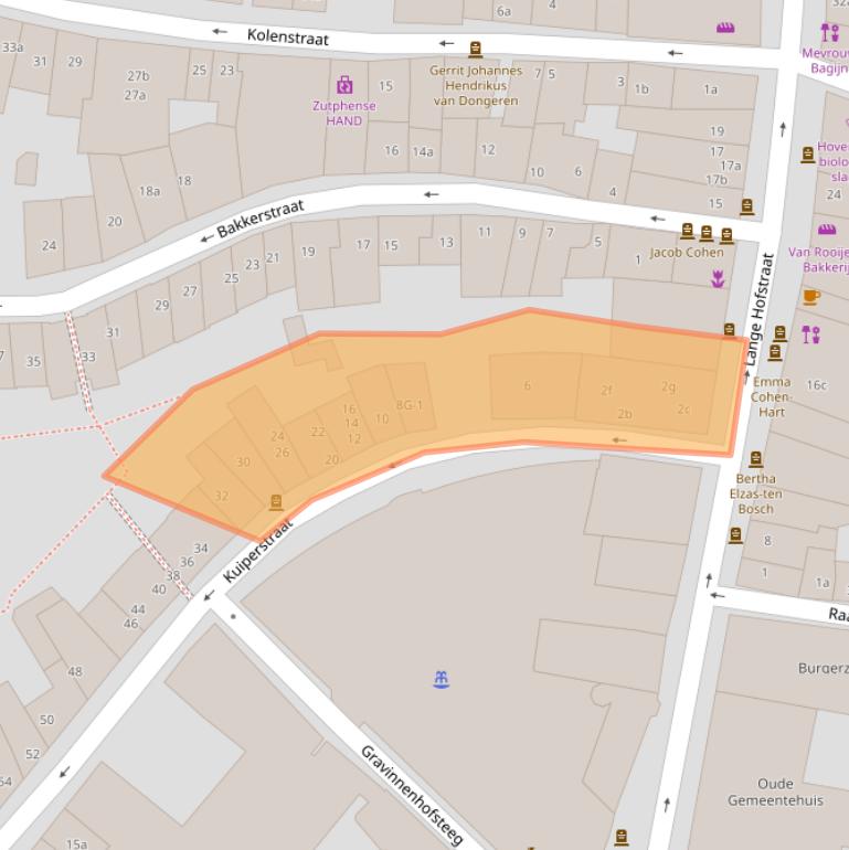 Kaart van postcodegebied 7201HJ.