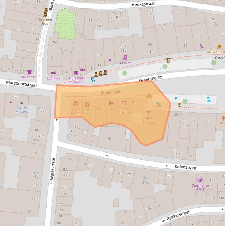 Kaart van postcodegebied 7201HX.