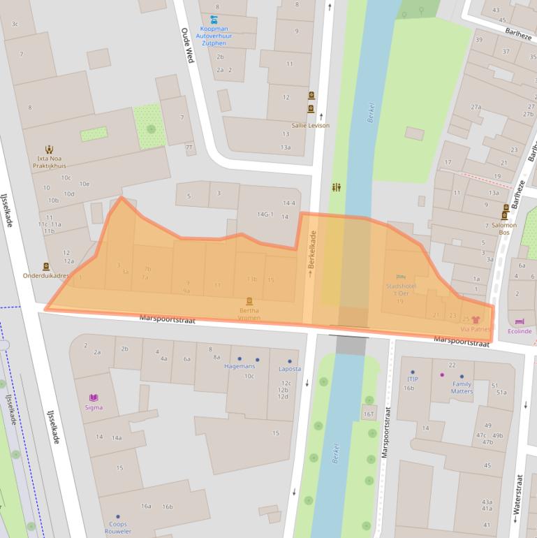 Kaart van postcodegebied 7201JA.