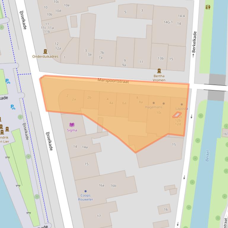 Kaart van postcodegebied 7201JB.